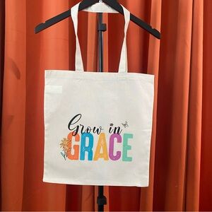 Canvas 'Grow in Grace' Tote Bag